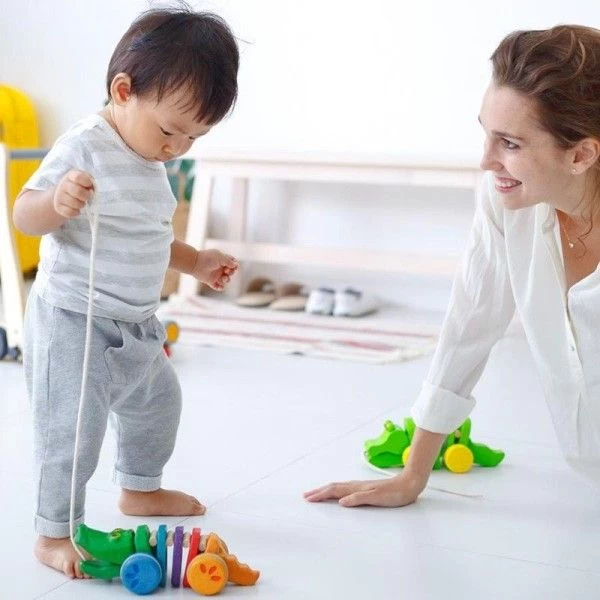 Jouet En Bois Planwood Alligator à Tirer Arc-en-ciel 22cm Plantoys® - Jouet Enfants – Image 4