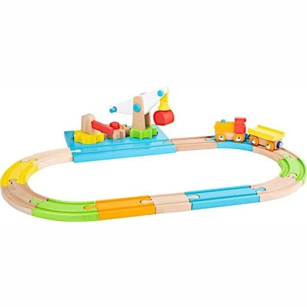 Jouet En Bois Circuit De Train En Bois Grue Junior Small Foot By Legler® - Train En Bois