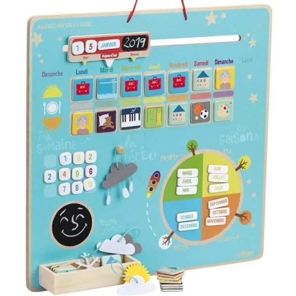 Jouet En Bois D'Eveil Semainier Magnétique 'Aujourd’hui Sur La Terre' Vilac® - Jouets En Bois – Image 2