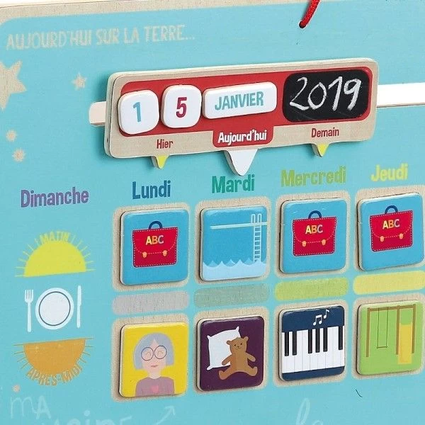 Jouet En Bois D'Eveil Semainier Magnétique 'Aujourd’hui Sur La Terre' Vilac® - Jouets En Bois – Image 4