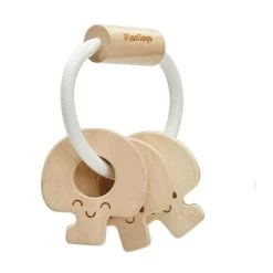 Jouet En Bois Hochet Clés En Bois Naturel Plantoys® - Jouet Enfants