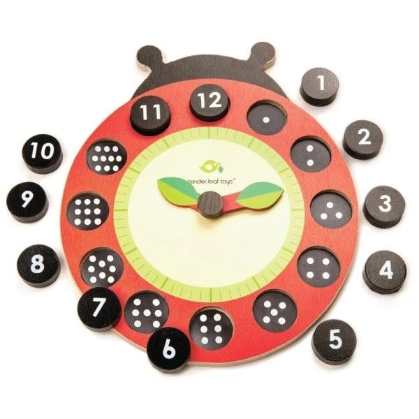 Jouet En Bois Horloge D'apprentissage Coccinelle Tender Leaf Toys® - Jouets Apprentissage