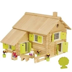 Jouet En Bois Jeujura® Maison En Rondins 240 Pièces | Ref: 8049 - Jouets Ecologiques