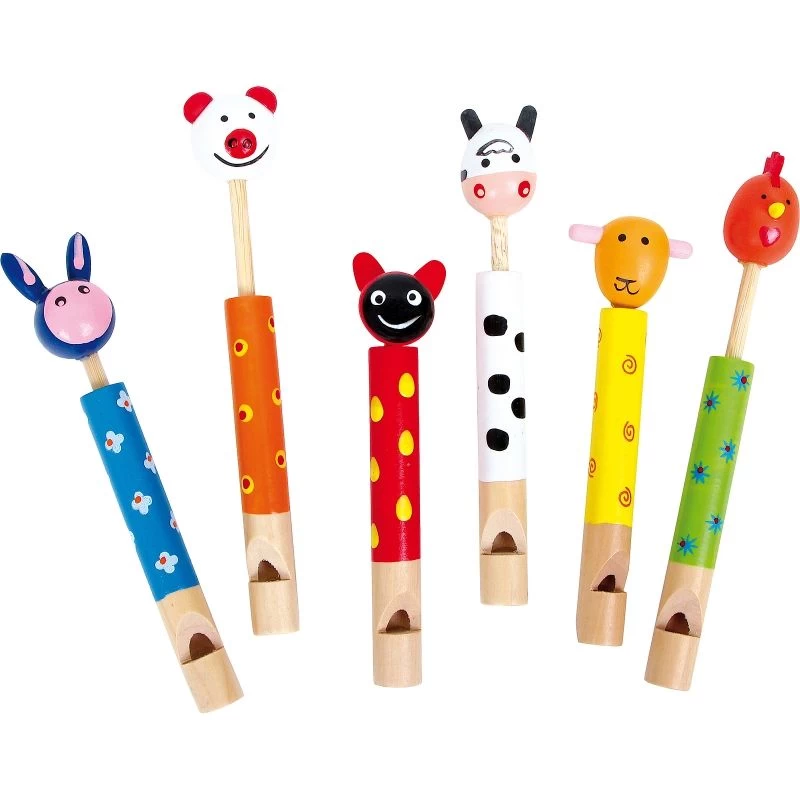 Jouet En Bois Pipeaux Animaux Small Foot By Legler® Set De 6 Flûtes - Jouets Musicaux