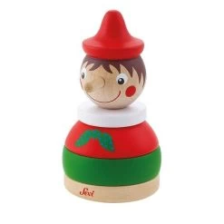 Jouet En Bois Sevi 1831 Empilable Petit Pinocchio - Jouets Ancien