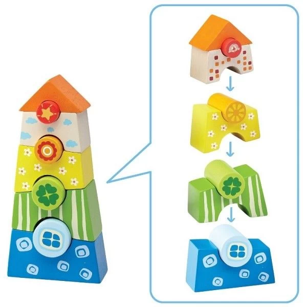 Jouet Tour De Formes à Empiler 'Tower Block Pizze' Wonderworld®- Jouets En Bois – Image 3