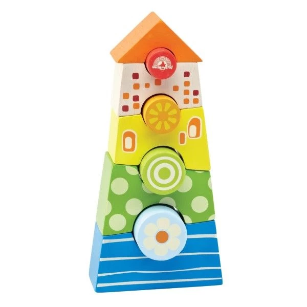 Jouet Tour De Formes à Empiler 'Tower Block Pizze' Wonderworld®- Jouets En Bois