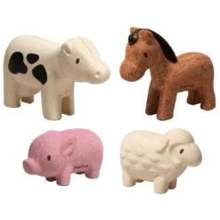 Jouets En Bois Planwood 4 Figurines Animaux De La Ferme Plantoys® - Jouet Enfants