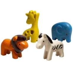 Jouets En Bois 4 Figurines Animaux De La Savane Plantoys® - Jouet Enfants