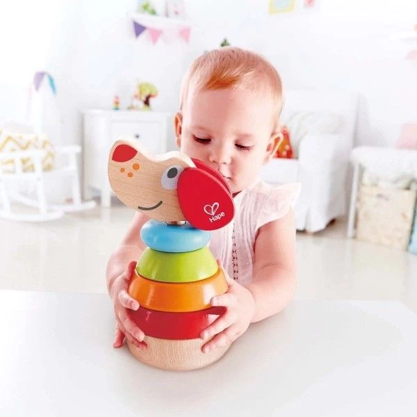 Jouets En Bois à Empiler Chiot 'Arc En Ciel' Hape- Jouets Hape – Image 5