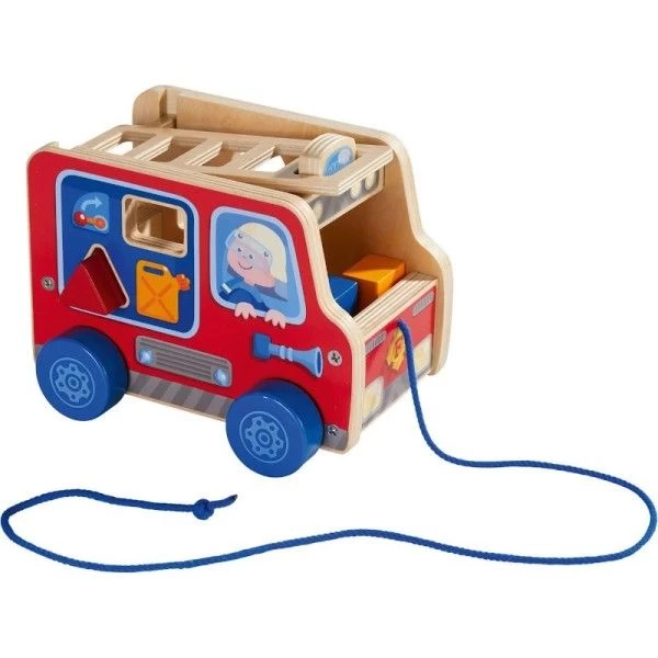 Jouets En Bois Camion Pompier Boite à Formes HABA® - Jouet En Bois Bébé