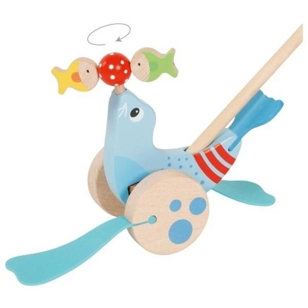Jouets En Bois Canne à Pousser Otarie Goki® - Jouets En Bois 1 An – Image 3