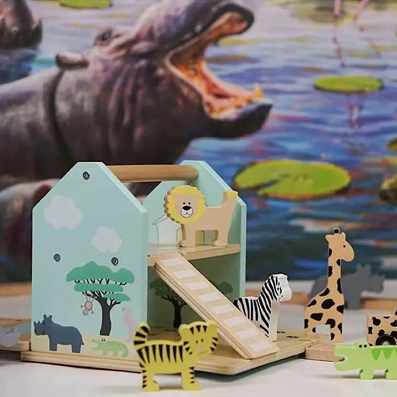 Jouets En Bois Coffret Circuit De Petites Voitures Safari Jabadabado® - Jeux Bois Enfants – Image 3