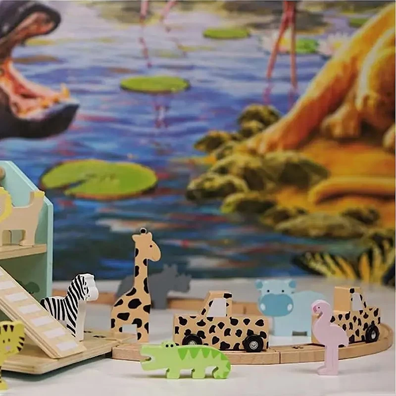 Jouets En Bois Coffret Circuit De Petites Voitures Safari Jabadabado® - Jeux Bois Enfants – Image 4