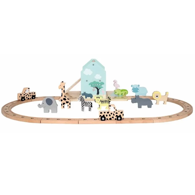 Jouets En Bois Coffret Circuit De Petites Voitures Safari Jabadabado® - Jeux Bois Enfants