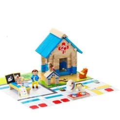 Jouets En Bois La Maison Du Vétérinaire 60 Pièces Jeujura® | Ref: 8216 - Jouets De Construction