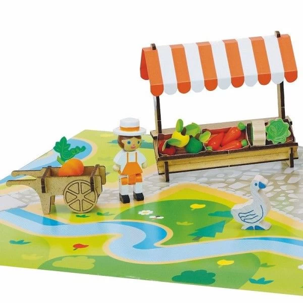 Jouets De Construction Chalet La Place Du Marché 80 Pièces Jeujura® | Ref: 8218 - Jouets De Construction – Image 2