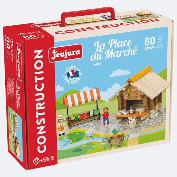 Jouets De Construction Chalet La Place Du Marché 80 Pièces Jeujura® | Ref: 8218 - Jouets De Construction – Image 5