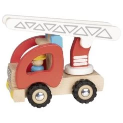 Jouets En Bois Petit Camion De Pompier Avec échelle Goki® - Jouets En Bois