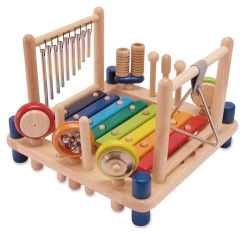 Jouets En Bois Table Musicale Carré Arc En Ciel I'm Toy® - Table Musicale