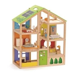 Maison De Poupées En Bois 'Toute Saison' Meublée Hape® - Jouets En Bois Hape®