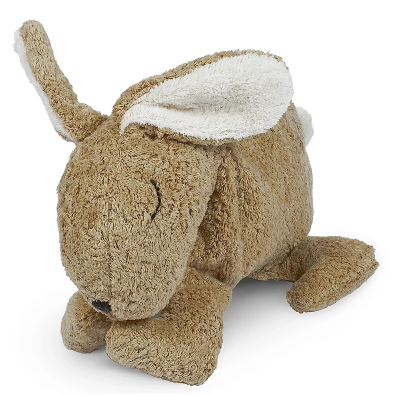 Peluche Bouillotte Lapin Endormi Beige Coton Bio 30 Cm Senger® - Peluches Naturel Senger