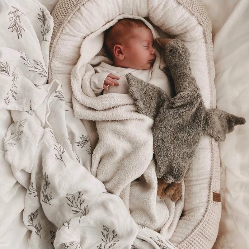 Peluche Bouillotte Sèche Oie Grise Coton Bio 47 Cm Senger® - Bouillotte Bio Naturel – Image 4