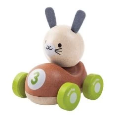 Petite Voiture Lapin De Course'PlanWood' - Jouet Plantoys PlanWood