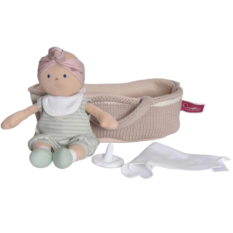 Poupée Bébé En Tissus Carry 25cm Set Couffin Tricoté Bonikka - Poupons – Image 2
