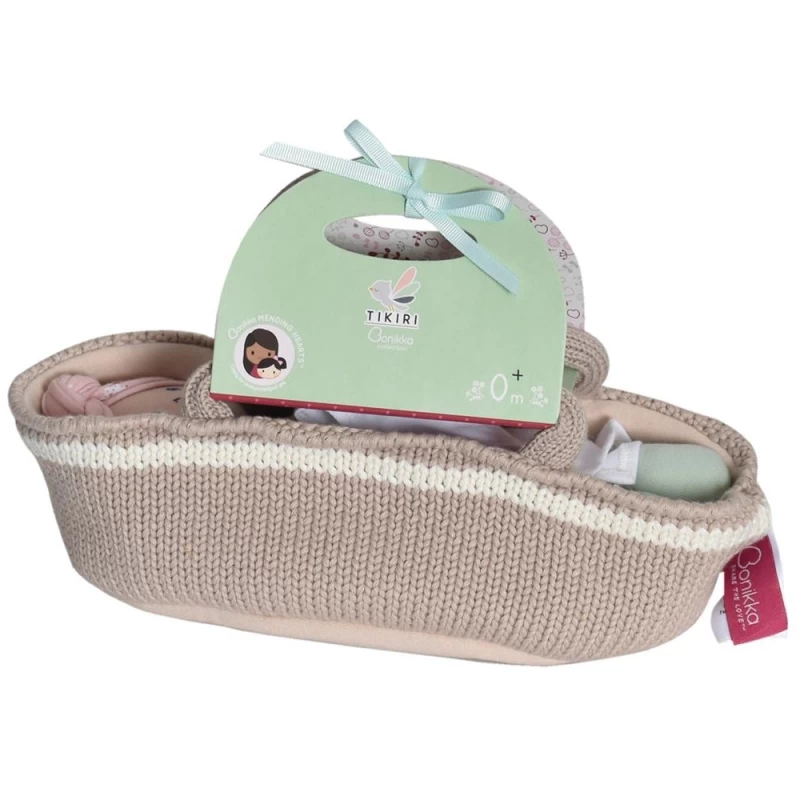 Poupée Bébé En Tissus Carry 25cm Set Couffin Tricoté Bonikka - Poupons – Image 3