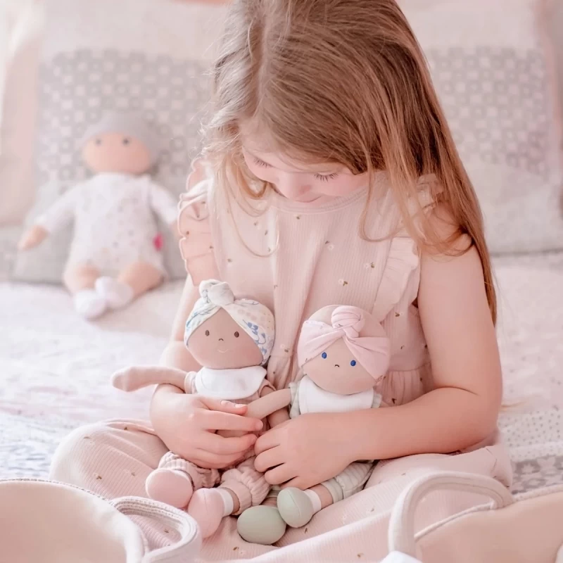 Poupée Bébé En Tissus Carry 25cm Set Couffin Tricoté Bonikka - Poupons – Image 6