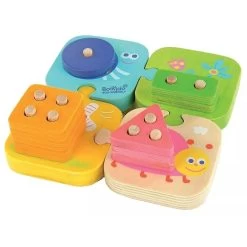 Puzzle Géométrique Formes 1234 à Empiler Boikido - Jouet En Bois