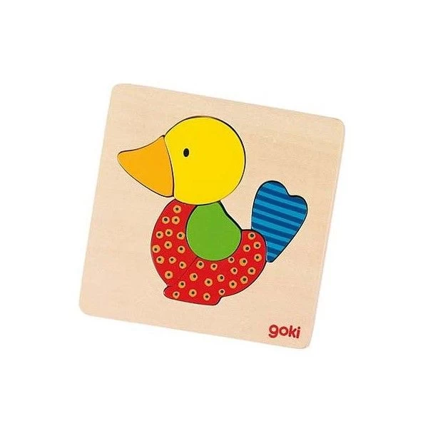 Puzzles Goki Animaux 3 Pièces- Jouets En Bois – Image 2