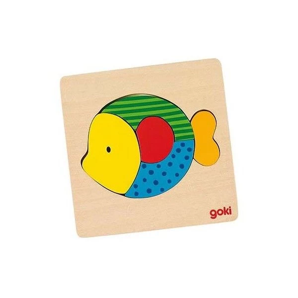 Puzzles Goki Animaux 3 Pièces- Jouets En Bois – Image 3