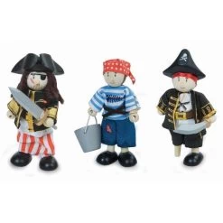 Set 3 Figurines Poupées Pirates Budkins Le Toy Van® - Jouets En Bois