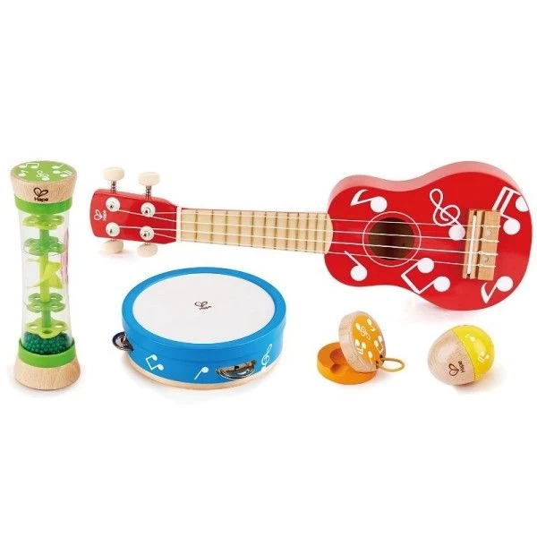 Set Petit Musiciens 5 Instruments En Bois Hape®- Jouets En Bois