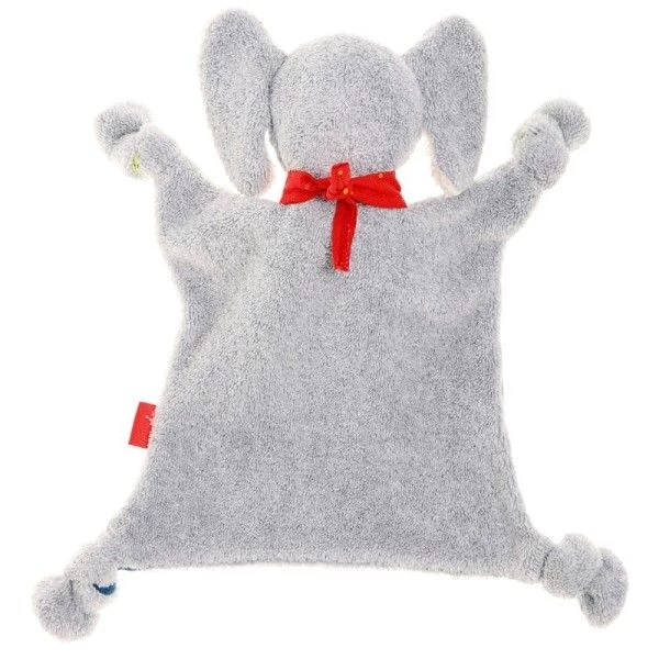 Sigikid® Doudou Plat Carré Elephant Coton Lolo Lombardo27cm - Doudou écologiques – Image 2
