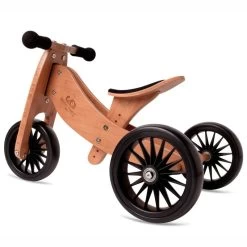 Tricycle évolutif Draisienne En Bois 2 En 1 Tiny Tot Plus 12" Bambou Kinderfeets® - Tricycle Bois